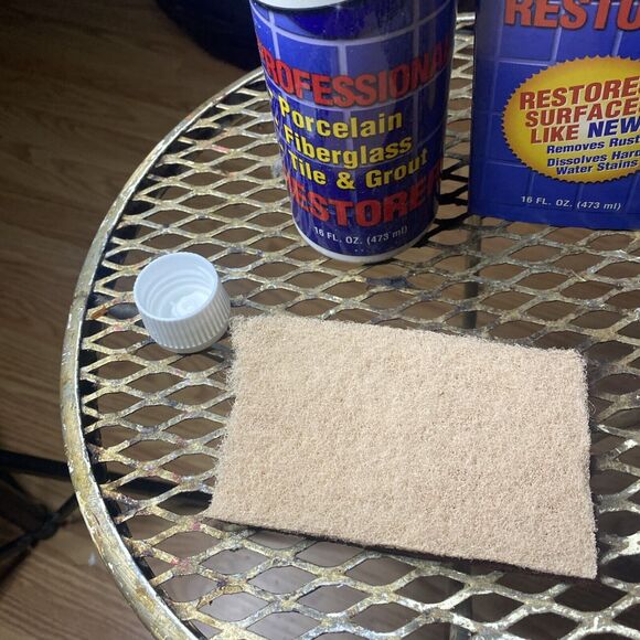 Zap Professional Restorer for Porcelain Fiberglass Tile Grout 16 oz New W/ Pads - Picture 3 of 3